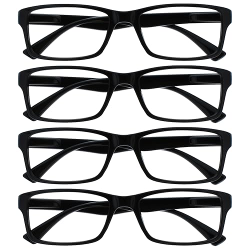 OPULIZE Die Lesebrille Unternehmen Schwarz Leser Wert 4er-Pack Herren Frauen UVR4092BK +2,50