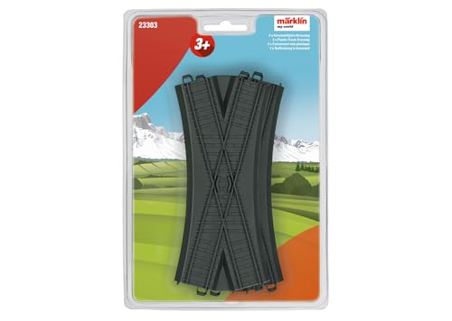 Märklin My World – 23303 - Kunststoffgleis Kreuzung (2 Stück) – Gleiserweiterung – Modellbahn Zubehör – Spur H0