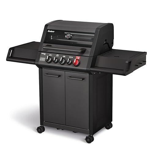 Enders® Gasgrill MONROE PRO 3 SIK TURBO SHADOW, 3-Brenner, Infrarot-Backburner, Seitenkocher, PanoVision Sicht, SWITCH GRID™ mit Sear Grate, HEAT RANGE™, 800 °C TURBO ZONE™, SIMPLE CLEAN™ #8381