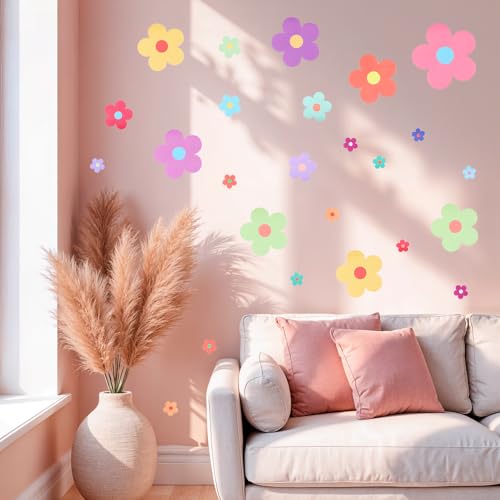 9 Stück Wandtattoo Süße Blumen Wandaufkleber Wandtattoo Schlafzimmer Wandtattoos Blumen Wandsticker Kinderzimmer Mädchen Wandaufkleber Vinyl für Spielzimmer Wohnzimmer Schlafzimmer Klassenzimmer