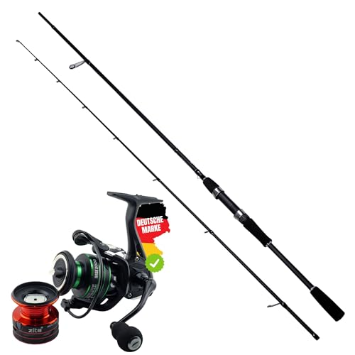 Zite Fishing Inzite Base Stick Ruten Set | Spinnrute Barsch Zander Hecht aus 24T Carbon SIC-Beringung 225-255cm 5–85g + Spinnrolle Base 2000 3000 4000 (Base Stick Perch + Base Reel 2000)