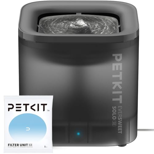 PETKIT CYBERTAIL Katzen Trinkbrunnen, Hundewasserspender,1,85L Katzen Hunde Wasserbrunnen,LED-Licht,25dB Extrem Leiser,Schnurgebundener Wasserspender, Schnurlose Wasserpumpe,Grau