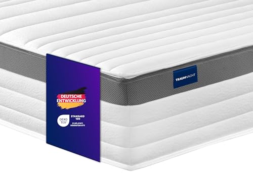 Traumnacht Exklusiv 7-Zonen Latex Matratze Natur-Latex Raumgewicht 65 kg/m³, Öko-Tex zertifiziert, Härtegrad H3 140x200