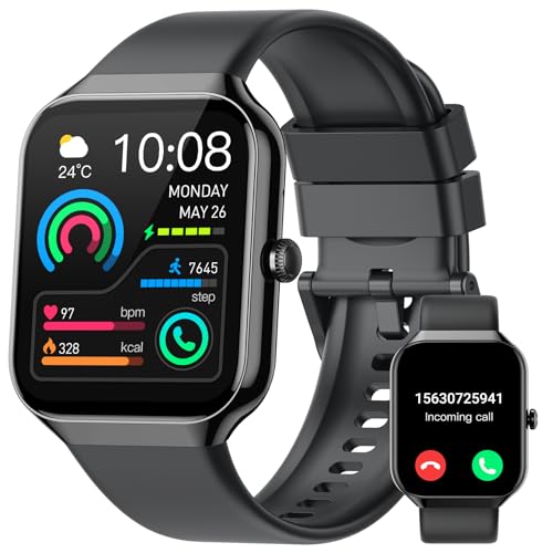 Smartwatch Damen Herren, Fitnessuhr Herzfrequenz Schlafmonitor Schrittzähler Uhr, 1.96