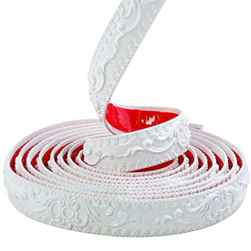 Flexible Wandverkleidung, abziehen und aufkleben, selbstklebendes Design, Zierleiste für Schrank, Spiegelrahmen, Wandkante, Heimdekoration, 5 m x 36 mm