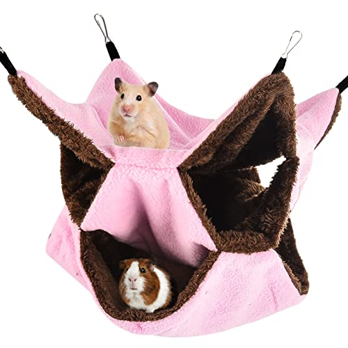 olyee Meerschweinchen Hängematte, Hängematte für Kleintiere, Kuschelhöhle Meerschweinchen, Weiche und Warme Haustiere Käfig Haustier Hängematte für Hamster, Frettchen Käfig