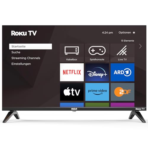 RCA Smart TV 32 Zoll Fernseher Roku TV(60cm) HD Ready Triple Tuner Dolby Audio HDMI USB WiFi Apple TV+ Netflix YouTube usw (2024)