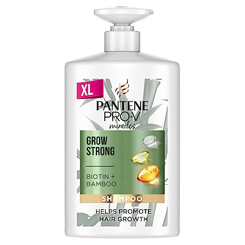 Pantene Pro-V Miracles Grow Strong Shampoo (1 L), Haarpflege, Haarwuchsmittel Frauen, mit Biotin & Bambus, mit Pump Spender, hilft Haarausfall zu reduzieren