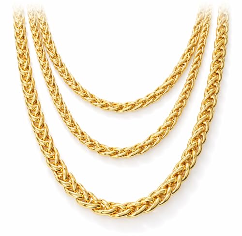 Goldkette ca 50 cm - Panzerkette gold - als Accessoire für Fasching & Karneval - 80er & 90er Jahre Motto - wie Vokuhila & Gangster