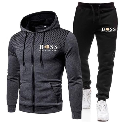 Generisch Herren Trainingsanzug 2 Teilig Set Sweatshirt Und Jogginghose Jogginganzug Sport Outfits Freizeitanzug Atmungsaktiv Sportanzug Tracksuits