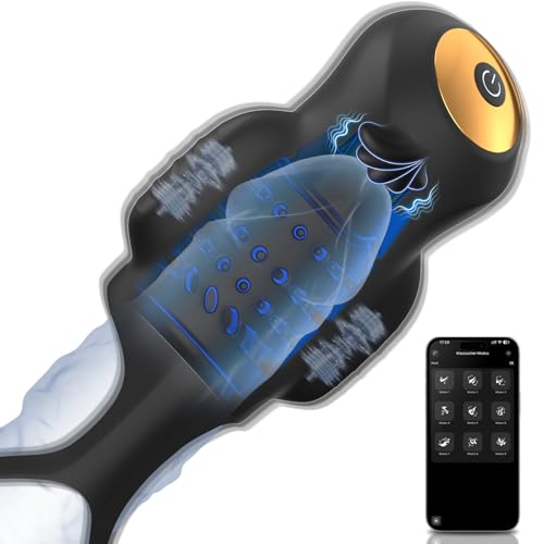 Kexyz Masturbieren für Männer Penis Vibrator Eichel Stimulation Trainer,Sex Spielzeug für die Männer Zunge Oralsex Masturbator 9 Modi, Sex Toyset für Man Vibratorensets Sexspielzeug Solo Masturbatoren