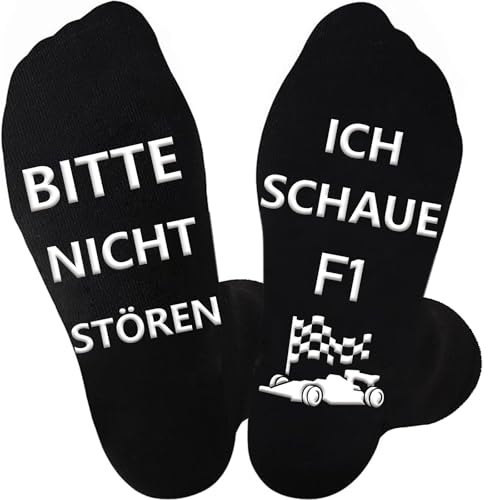 BOYATONG Rennwagen/Sportwagen Neuheitssocken, F1 Fun Socken Geschenke für Männer Geburtstagsgeschenk Weihnachtsgeschenke, Rennsport Fan Geschenke Socken, Bitte Nicht Stören, Ich Schaue F1