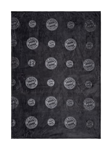 FC Bayern München Kuscheldecke | Decke | Grau | 200 x 150 cm | Fußball