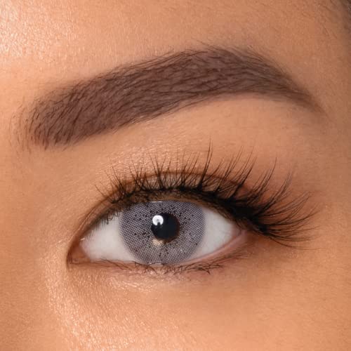 BeautyU ® – Natural Color Lenses (Weiche farbige Kontaktlinsen ohne Stärke) inkl. Kontaktlinsenbehälter & Pinzette I Farbe: Icy Gray I 1 Paar Kontaktlinsen weich (2 Stück)