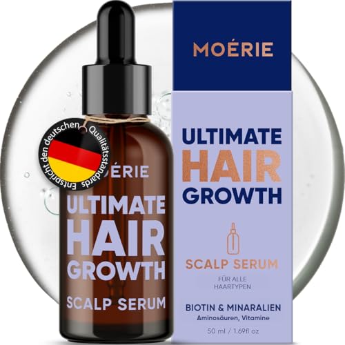 MOERIE Hair Growth Serum 50ml - zum Haarwachstum beschleunigen & gegen Haarausfall bei Frau - Haarwuchsmittel Kopfhaut Serum - Haar Wachstum Haarserum Öl - Anti Haarausfall Haaröl - Scalp Oil