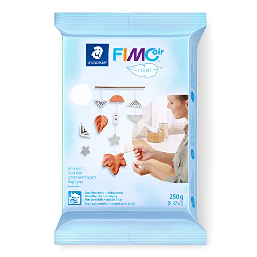 STAEDTLER 8131-0 FIMOair Light - Extra-Light Air Drying Modelling Clay, 250g - White (Pack of 1)