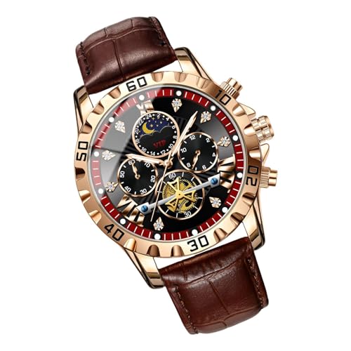 Bexdug Uhren für Herren, stilvolle Business-Armbanduhr, multifunktionales Mode-Accessoire, wasserdicht, persönlicher Timer für den täglichen Gebrauch, Refer to Description, Uni