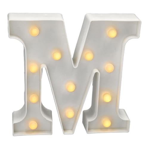 JANDEI - Warmes Licht LED Zahlen und Buchstaben für Dekoration und Atmosphäre, leuchtendes Herz, Nachtlichter, Geburtstage, Hochzeiten, Schaufenster. Sie funktionieren mit AA-Batterien (M)