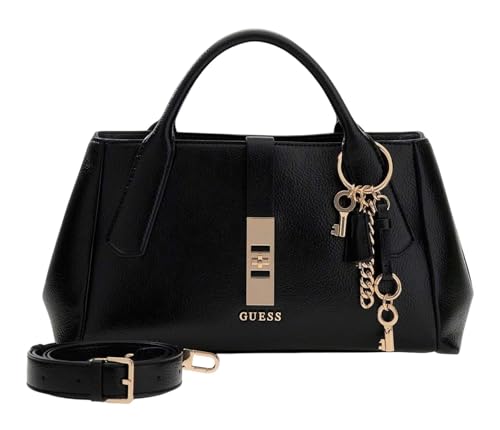 GUESS Handtasche Umhängetasche Brooke High Society Satchel Black schwarz