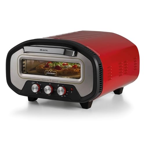 Ariete 3901 Da Gennaro Pizzaofen, 2200 W, Temperatur 430 °C, 2 Minuten Garzeit, Schamottstein, rot