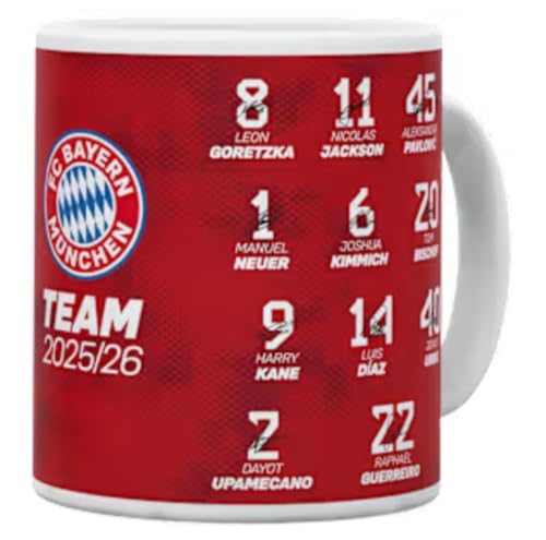 FC Bayern Tasse Signature 2025-26 Kaffeetasse Teetasse Manschaftstasse Unterschriften Cup Mug FCB