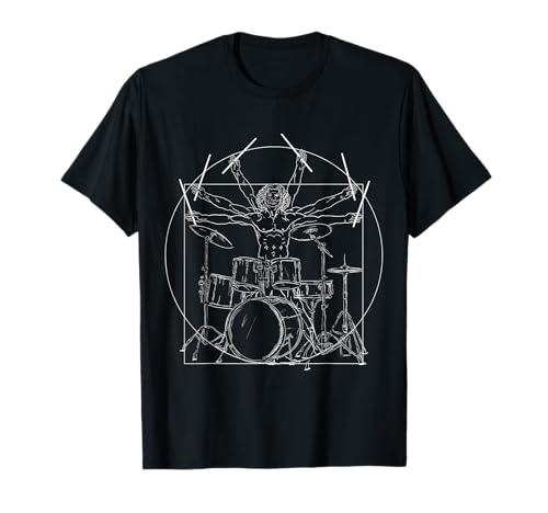Drummer Schlagzeug Da Vinci Schlagzeuger Rock Musik Geschenk T-Shirt