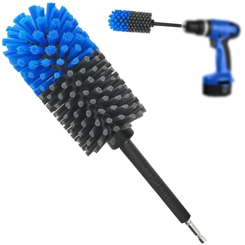 Kasauber Wheel Brush Felgenbürste für Akkuschrauber - schnelle & mühelose Reinigung bis tief ins Felgenbett, Felgenreiniger Bürste Bohrmaschine - für Auto Motorrad Fahrrad Alu-& Stah Felgen Pflege