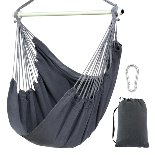 Ohuhu Hängesessel Outdoor XL, Hängesessels ohne Gestell bis 150 kg - Outdoor Sessel für Erwachsene & Mädchen, Indoor & Outdoor für Garten, Balkon, Schlafzimmer - Dunkelgrau