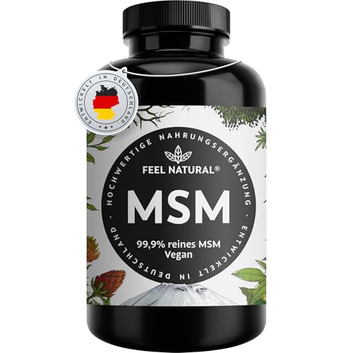 MSM Tabletten - 2000mg MSM (Methylsulfonylmethan) je Tagesdosis - 365 Tabletten (6 Monate) - Mit natürlichem Vitamin C aus Acerola - Hochdosiert, vegan, laborgeprüft, ohne unerwünschte Zusätze