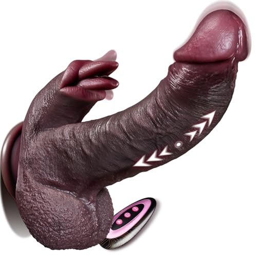 Vibrator Realistischer Dildo Sex Spielzeug für die Frau & Paare – 25,8 cm Saugnapf Dildo Penis, 7 Stoßmodi & 10 Vibrations- und Leckmustern für Klitoris, G-Punkt & Anus, Vibratorenset für Frauen Solo