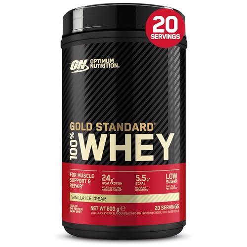 Optimum Nutrition Gold Standard 100% Whey, Proteinpulver, Geschmack Vanilla Ice Cream, 600g, 20 Portionen