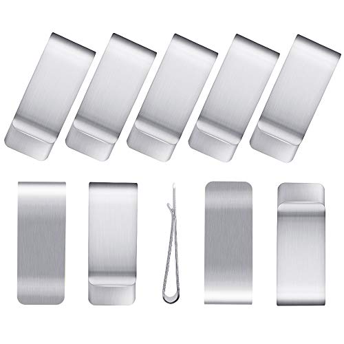 Kulannder Geldklammer,10Pcs Edelstahl Geldscheinklammer,Silber Geldclip,Money Clip zum Männer und Frauen für Geldscheine Visitenkarte Kreditkarte(Silber)