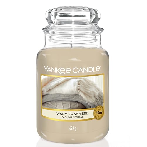 Yankee Candle Duftkerze im Glas (groß) | Warm Cashmere | Kerze mit langer Brenndauer bis zu 150 Stunden | Perfekte Geschenke für Frauen