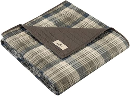 Woolrich Luxuriöser gesteppter Überwurf, Hütten-Lifestyle, Patchwork mit Elch-Design, für alle Jahreszeiten, leicht und atmungsaktiv, gemütliche Bettüberwürfe für Couch, Sofa, 127 x 177,8 cm (B x L