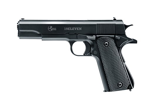 Combat Zone Airsoft Pistole 19 Eleven, Federdruck Waffe mit 0,5 Joule, inkl. 250x 6 mm BB Soft-Air Kugeln, schwerer Metallschlitten und Metall-Lauf
