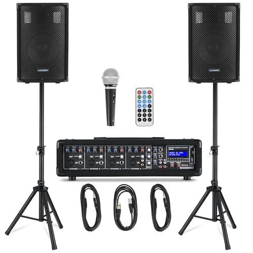 McGrey BP-210 Bandpack PA-Anlage - 4-Kanal Powermixer - digitaler Hall - Bluetooth - USB/SD-Slot - 2-Wege-Lautsprecher mit 10