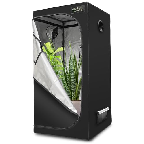 Premium Grow Zelt – Hochwertiger 1680D Stoff, Diamant reflektierende Innenseite, Stärkste Reißverschlüsse, Ultradichtes und hohes Anbauzelt, EZ-View Fenster, Grow Box 6 Größen (60x60x160cm)