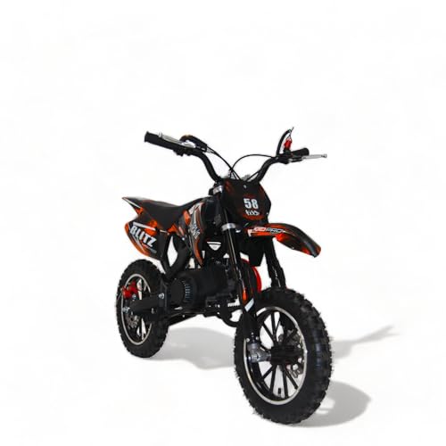 KXD 708A Blizer 49cc 2Takt Dirt Cross Pocket Midi Enduro Dirtbike Enduro Motocrossbike Motocross Motorrad Cross 49ccm Sitzhöhe 10 Zoll Vorderrad Motor Pocketbike (orange, KXD 708A 49ccm 2T)
