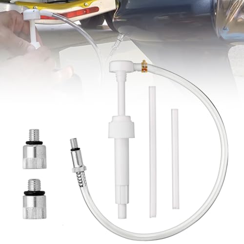 Untere Einheit Getriebe Schmierpumpe, 8cc Handpumpe Ölpumpe Getriebeölpumpe für Marine-Außenborder mit Einem 96,5 cm Großen Metallwirbel und 2 Adaptern