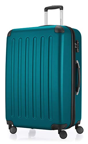 HAUPTSTADTKOFFER - SPREE - Großer Hartschalen-Koffer Trolley Rollkoffer Reisekoffer, 4 Doppel-Rollen, 75 cm, 119 L, Aqua Grün