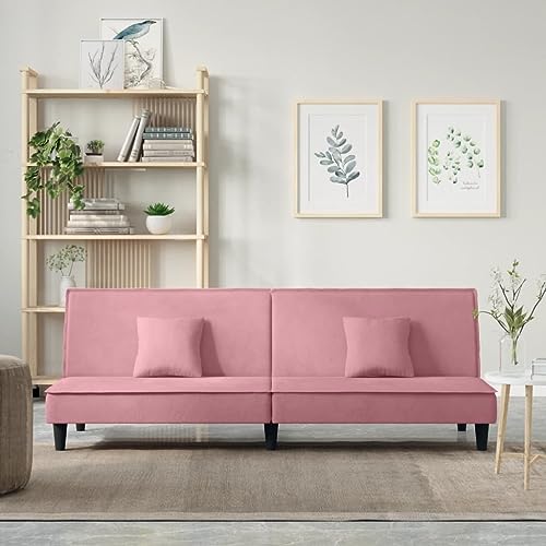 Willood Schlafsofa Rosa Samt