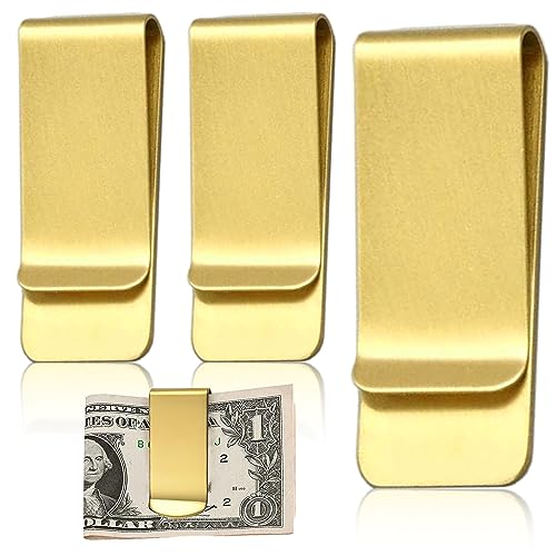 Herren Geldklammern Für Geldscheine, 3 Stück Geldspange, Edelstahl Geldscheinklammer, Metall Geldclip, Metall Für Bargeld Rechnungen Karten Dokumente Banknote Geldscheine Visitenkarte Kreditkarte Gold