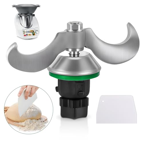 KENPOJO Teigmesser Kompatibel mit Thermomix TM6, TM5, Edelstahl Teigmischmesser mit Dichtring, Schnelle Reinigung Kein Teig-Rückstand, Zubehör TM6 TM5 Mixmesser Ersatz mit Teigschneider