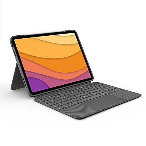 Logitech Combo Touch iPad Air (4. und 5. gen - 2020, 2022) Keyboard Case - Abnehmbare Tastatur mit Hintergrundbeleuchtung - Click-Anywhere Trackpad, Smart Connector, Deutsches QWERTZ-Layout - Grau