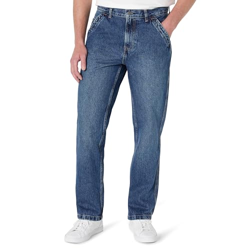 Amazon Essentials Herren Unelastische Relaxed Fit-Zimmermann-Jeans, Arbeitskleidung, Stone Mittlere Waschung, 36W / 30L