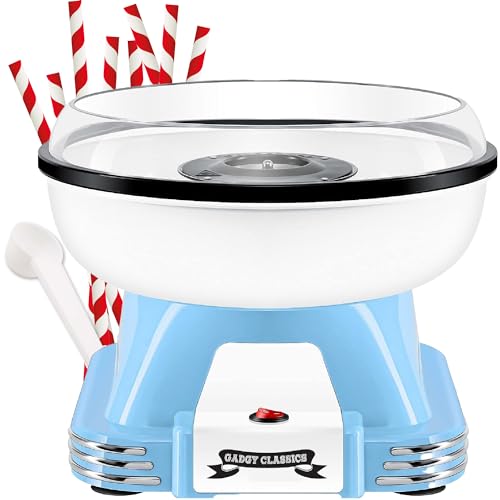 Gadgy Zuckerwattemaschine für zuhause - Zuckerwatte Maschine für Zucker oder Bonbons - Cotton Candy Machine - Zuckerwatte für Kinderfest, Geburtstag und Party - blau