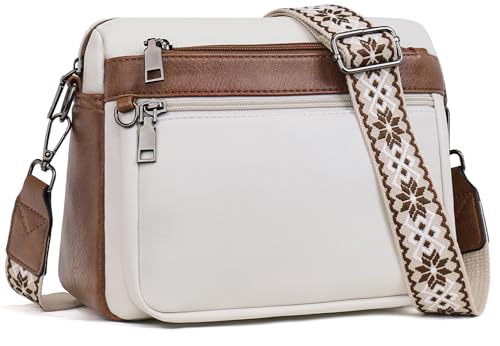 MUIIKOLA umhängetasche damen，umhängetasche mittelgroß tasche umhängetasche,damen leder，Weich Breiter Gurt