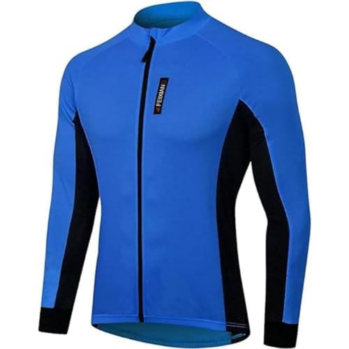 MEETWEE Herren Radtrikot, Langarm Fahrradtrikot Reißverschluss Fahrradbekleidung Radshirt Fahrradshirts für Männer, Atmungsaktive Cycling Jersey Schnell Trocknen Radsport Bekleidung