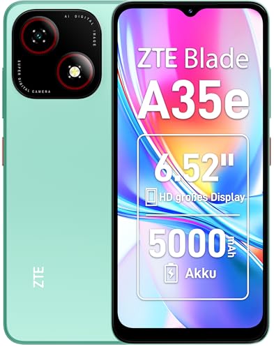 ZTE Blade A35e, Android-Handy，Smartphone ohne Vertrag: 2GB+64GB Speicher, Grün, 5000 mAh Batterie & 6.52