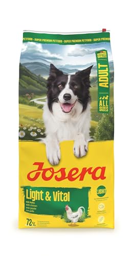 JOSERA Adult Light & Vital Huhn (1 x 12,5 kg) | Premium Trockenfutter für ausgewachsene Hunde | mit Erbse | wenig Fett & viel Protein zur Gewichtskontrolle | leicht verdaulich | weizenfrei |1er Pack